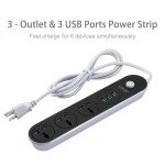 Wholesale Power Strip with 3 USB Port and 3 Outlet Socket Charging Station Surge Protector 10A and 5ft Cord